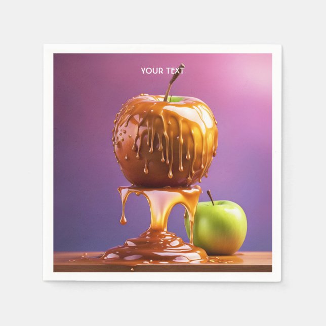 Fantasy Niedlich Vivid Apple Caramel Syrup Serviette (Vorderseite)