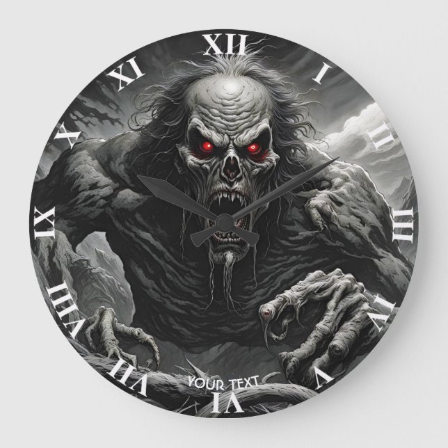 Fantasy Niedlich Vivid Beängstigender Horror Kreat Große Wanduhr (Vorderseite)