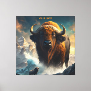 Fantasy Niedlich Vivid Blume Great Buffalo Leinwanddruck