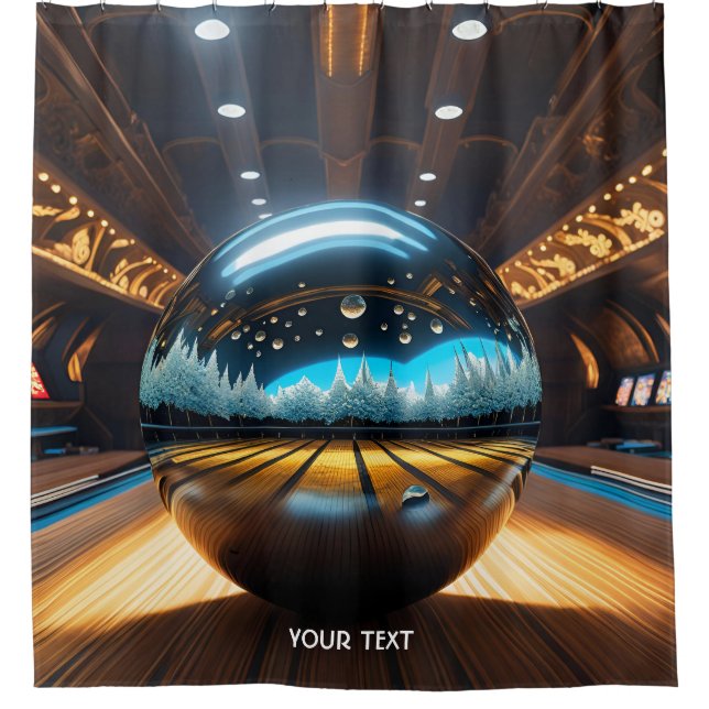 Fantasy Niedlich Vivid Bowling Glass Ball Duschvorhang (Vorderseite)