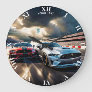 Fantasy Niedlich Vivid Cars Big Race Große Wanduhr