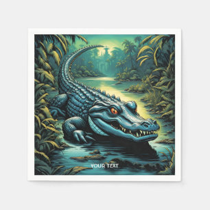 Fantasy Niedlich Vivid Cartoon Alligator Forest Serviette