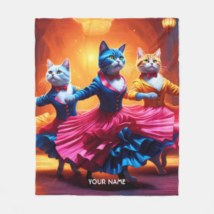Fantasy Niedlich Vivid Cats tanzen Kancan Fleecedecke