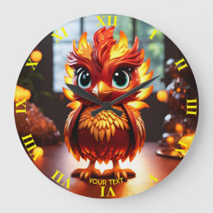 Fantasy Niedlich Vivid Cool Baby Phoenix Große Wanduhr