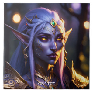 Fantasy Niedlich Vivid Dark Lila Portrait Fliese