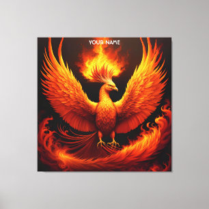 Fantasy Niedlich Vivid Flames Phoenix Bird Leinwanddruck