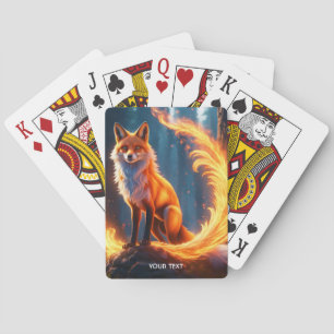 Fantasy Niedlich Vivid Fox Fire Forest Spielkarten