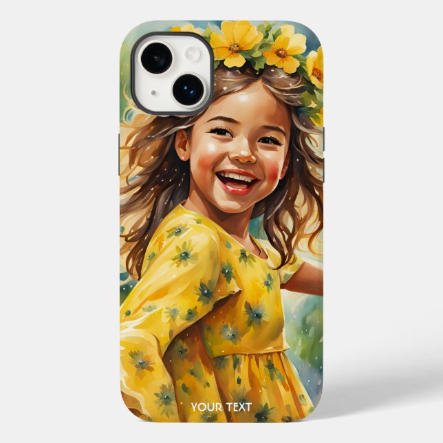 Fantasy Niedlich Vivid Girl Blume Rain Case-Mate iPhone Hülle (Rückseite)