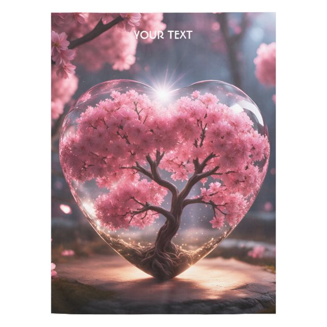 Fantasy Niedlich Vivid Heart Sakura Glass Tischdecke (Vorderseite)