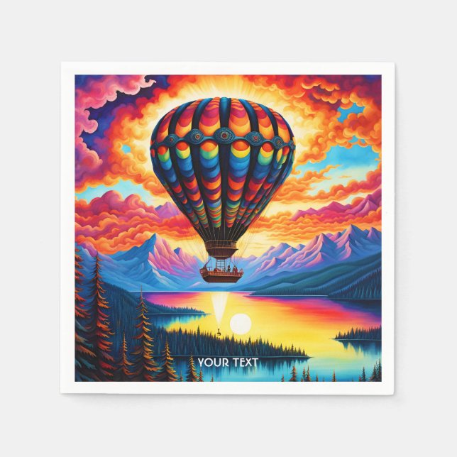 Fantasy Niedlich Vivid Heißluftballon Serviette (Vorderseite)