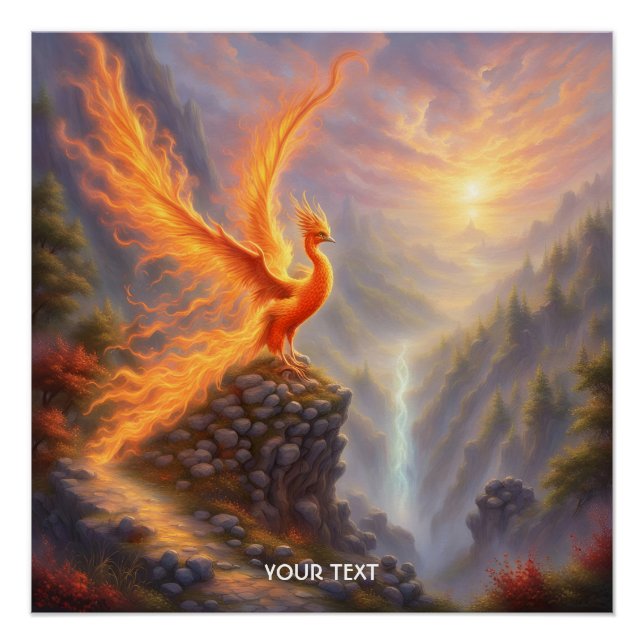 Fantasy Niedlich Vivid Lake Phoenix Fire Poster (Vorderseite)