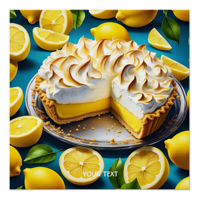 Fantasy Niedlich Vivid Lemon Meringue Pie Poster (Vorderseite)