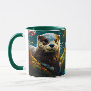 Fantasy Niedlich Vivid Majestic Otter Blume Tasse