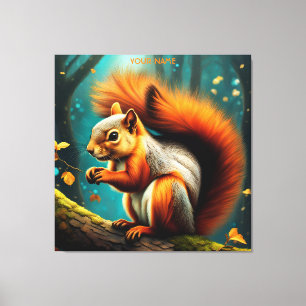 Fantasy Niedlich Vivid Majestic Red Squirrel Leinwanddruck