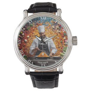 Fantasy Niedlich Vivid Mosaic Cook Koch Armbanduhr
