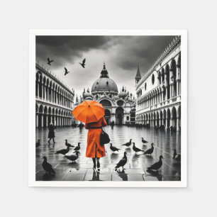 Fantasy Niedlich Vivid Orange Coat Venedig Serviette