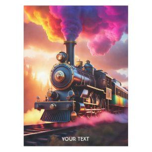 Fantasy Niedlich Vivid Rainbow Steampunk Bahn Tischdecke