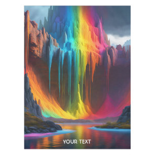 Fantasy Niedlich Vivid Regenbogen Melken Wasserfal Tischdecke