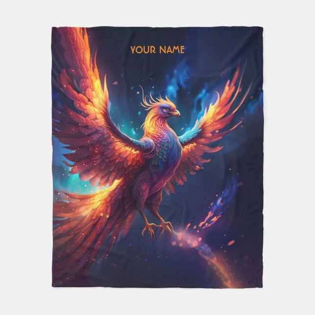 Fantasy Niedlich Vivid Rising Phoenix Fleecedecke (Vorderseite)