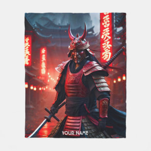 Fantasy Niedlich Vivid Samurai in Rot Fleecedecke