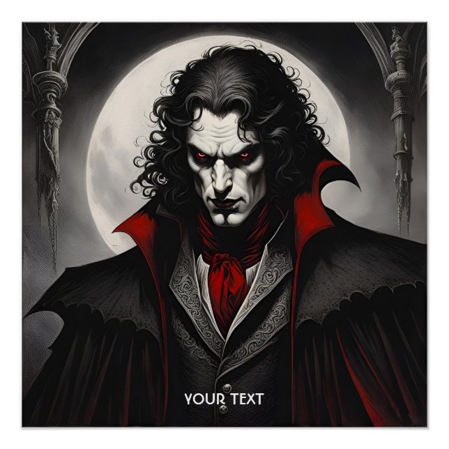 Fantasy Niedlich Vivid Schwarz-weiß Gothic Poster (Vorderseite)