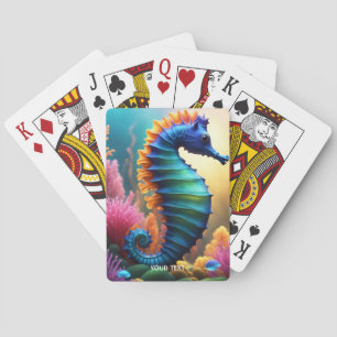 Fantasy Niedlich Vivid Seepferd Sea Blume Spielkarten