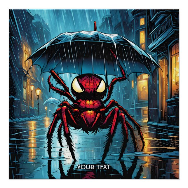 Fantasy Niedlich Vivid Spider Umbrella Rain Poster (Vorderseite)