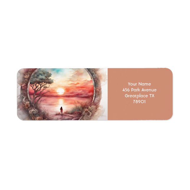 Fantasy Niedlich Vivid Sunset Watercolor Girl (Vorne)
