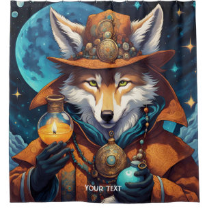 Fantasy Niedlich Vivid Wolf Wizard Tränke Duschvorhang