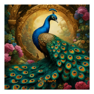 Fantasy Niedlich Vivix Romantic Peacock Portrait Poster