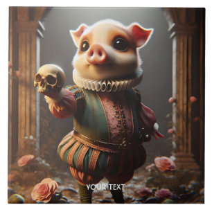 Fantasy Niedlich Wacky Head Pig Fliese