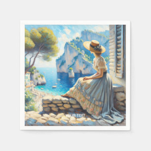 Fantasy Niedlich Watercolor Women Sea Serviette