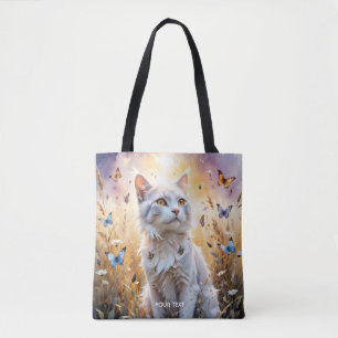 Fantasy Niedlich Weiße Katzen Schmetterlinge