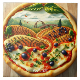 Fantasy Niedlich Whimsical Italienische Landschaft Fliese