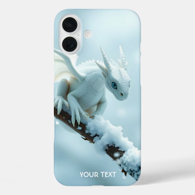 Fantasy Niedlich White Baby Dragon Case-Mate iPhone Hülle (Rückseite)