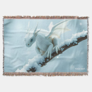 Fantasy Niedlich White Baby Dragon Decke