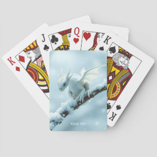 Fantasy Niedlich White Baby Dragon Spielkarten