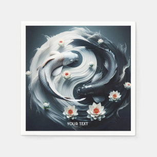 Fantasy Niedlich White Black Fish Serviette