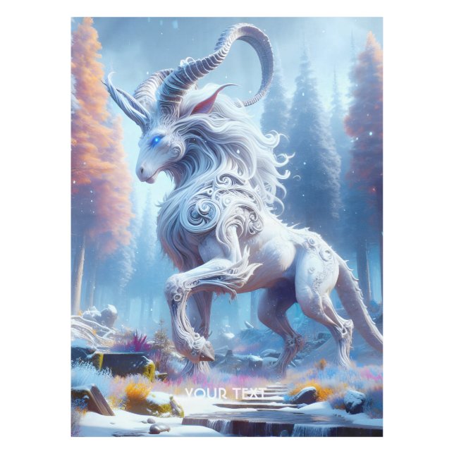 Fantasy Niedlich White Chimera Winter Tischdecke (Vorderseite)