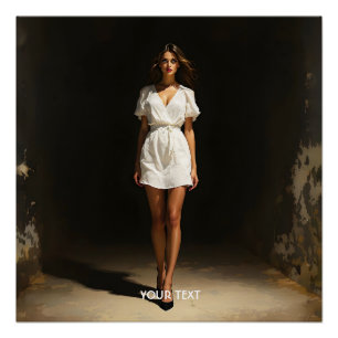 Fantasy Niedlich White Dress Girl Poster