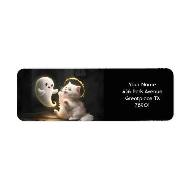 Fantasy Niedlich White Ghost Cat (Vorne)