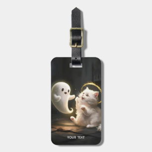 Fantasy Niedlich White Ghost Cat Gepäckanhänger