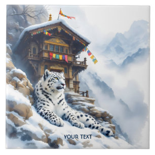 Fantasy Niedlich White Leopard Snow Fliese