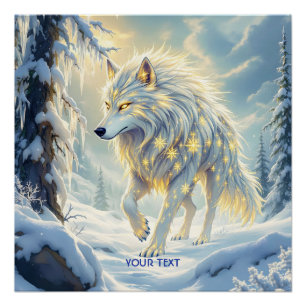 Fantasy Niedlich White Wolf Winter Poster