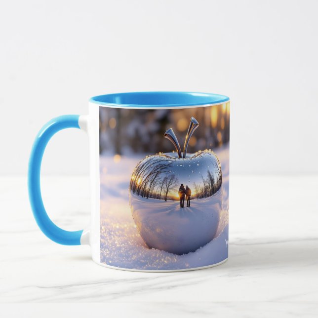 Fantasy Niedlich Winter Snow Apple Tasse (Links)