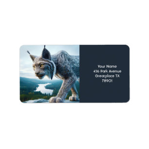 Fantasy Niedlich Wired Lynx Forest Adressaufkleber