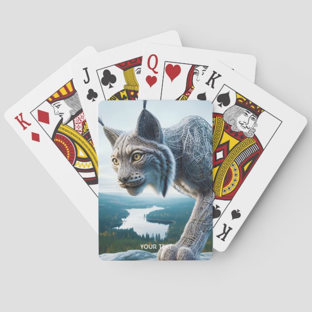 Fantasy Niedlich Wired Lynx Forest Spielkarten (Rückseite)