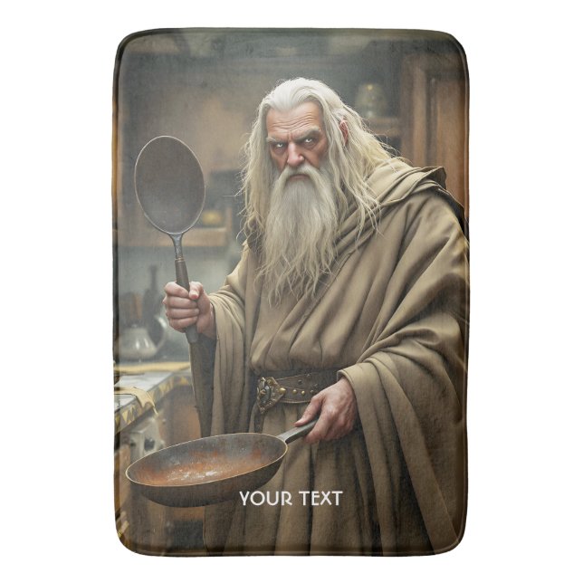 Fantasy Niedlich Wizard Frittierwagen Badematte (Vorderseite Vertikal)