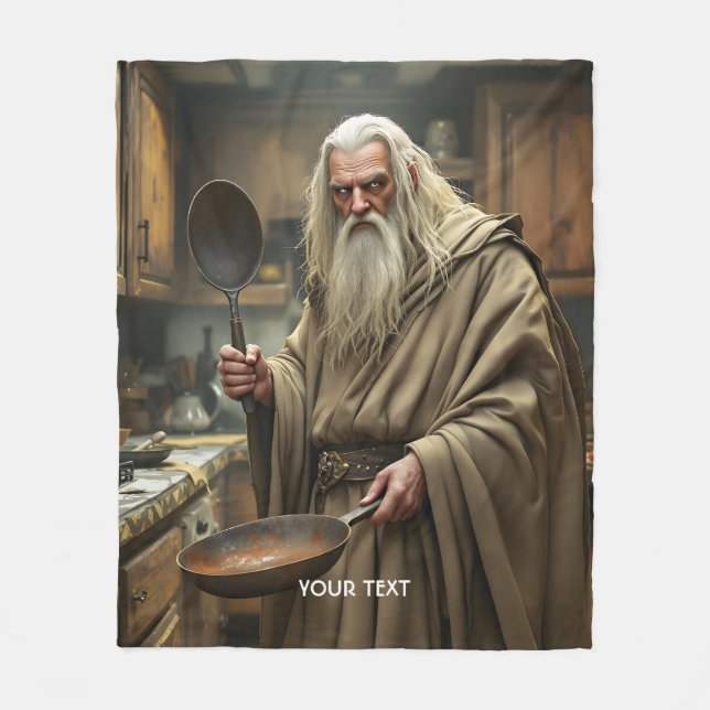 Fantasy Niedlich Wizard Frittierwagen Fleecedecke (Vorderseite)