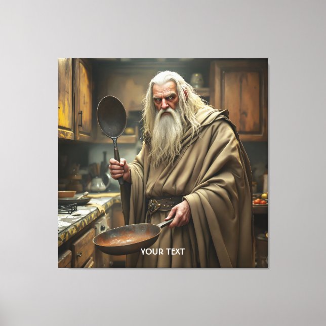 Fantasy Niedlich Wizard Frittierwagen Leinwanddruck (Vorderseite)